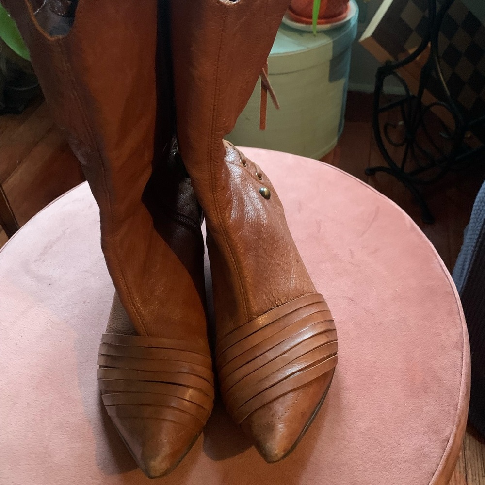 Brazilian leather lace up boots (Joseph A. Griffin Collection, estimated size 7)